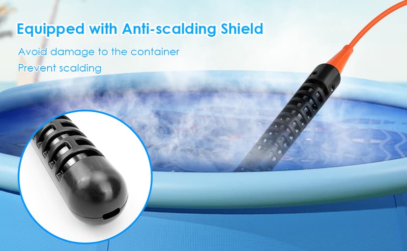 3000W 240V Titanium Water Heater Assembly for Bathtub Pool Water Tank, Submersible Hot Tub Heater, Portable Electric Heater, NEMA 6-15P Plug, Immersion Bathtub and Swimming Pool Water Heater