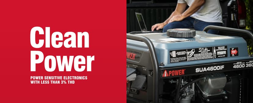 A-iPower 4600W RV-Ready Open Frame Inverter Generator Gas Powered, Lightweight Portable Power Supply with CO Sensor