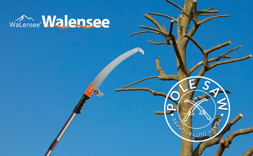 Walensee Pole Saws for Tree Trimming 14 FT Lightweight Manual Stainless Steel Extension High Pole Pruning Pole Saw with Blade for Trimmer Branches Pole Cutter Pole Pruner at Forestry Yard Garden Patio