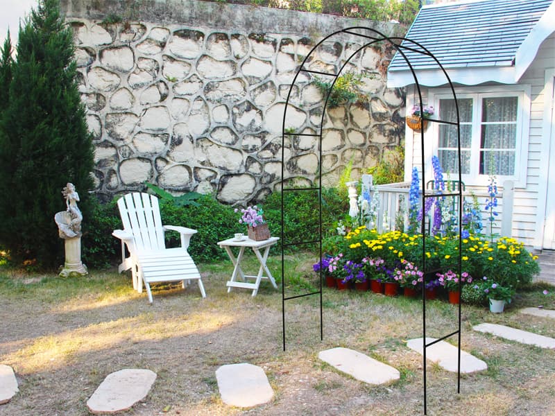 7.9 Ft H x 4.6 Ft W Metal Pergola Arbor, Easy to Assemble, for Various Climbing Plant Wedding Garden Arch Bridal Party Decoration Wide Arbor, 1 Pack