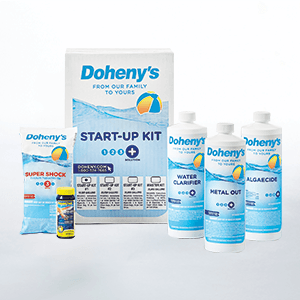 Doheny's Ultimate Pool Opening Start-Up Kit | Includes Metal Out, Algae Control, Clarifier & Super Shock | Prevents Stains, Rust & Scale | Free 10-Pack Test Strips | Pro-Grade Pool Chemicals