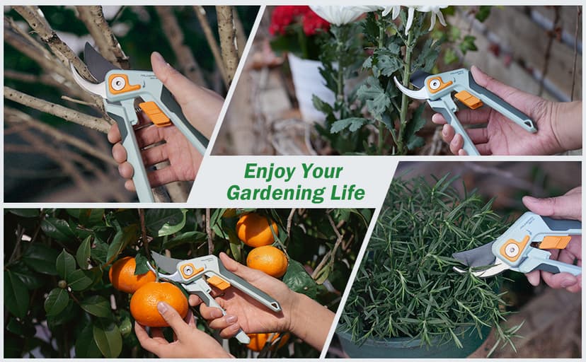 PrunePro Pruning Shears for Gardening Professional Bypass Hand Pruner Up to 1 Inch Cut Capacity Sharp Stainless Steel Blade Garden Scissors Plant Flower Garden Clipper 1 Pack