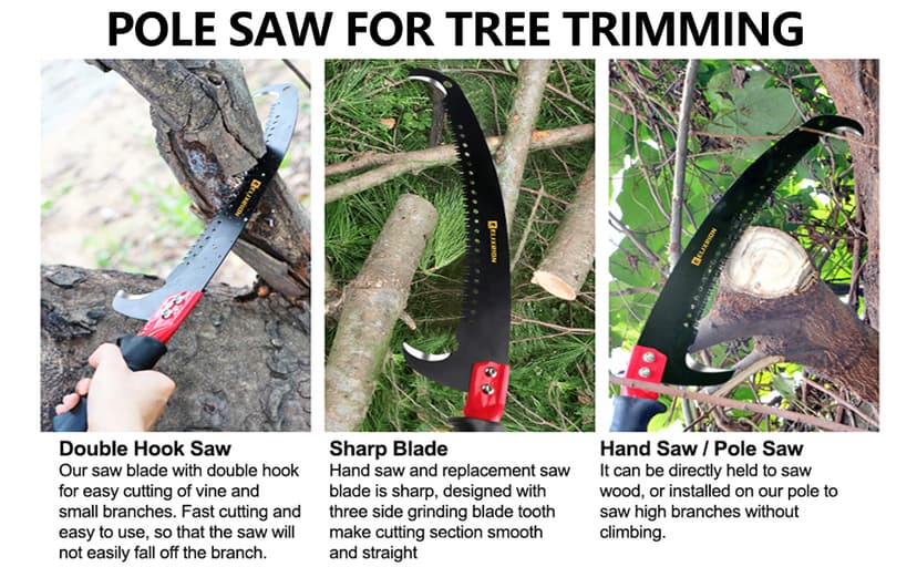 7-27 Feet Extendable Pole Saw for Tree Trimming – Manual Branch Trimmer with Long Handle, Storage Bag, and Green Design – Perfect for Pruning and Cutting High Branches.