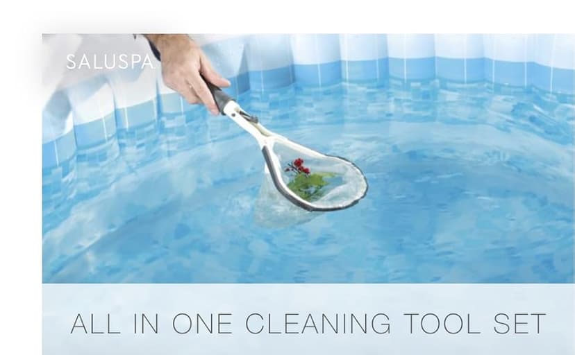 Bestway SaluSpa All-in-One 3 Piece Maintenance Cleaning Tool Accessory Set with Scrub Brush, Mitt, and Skimmer Net for Hot Tub and Spa