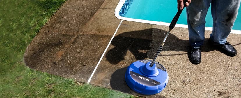 14” Electric Pressure Washer Surface Cleaner Attachment, 2500 PSI Universal Power Washer Accessories for Driveway Sidewalk Deck Patio Concrete Cleaning, 1/4" Quick-Connect, Dual Rotary Nozzles