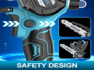 Mini Electric Chain Saw, GUIFIN 6 Inch Cordless Chainsaw, 2 Pcs Rechargeable Battery, Compact One-Hand Use And Auto Lubrication System, Double Safety Lock, Home Improvement, Garden & Orchard Pruning