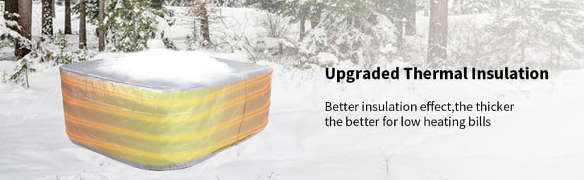 UCEDER Hot Tub Cover with Insulation170G Polyethylene Spa Cover Waterproof and UV Protection Hot Tub Sun Shield(76"x76"x35",Silver)