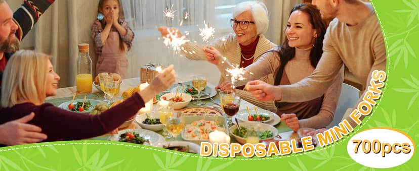 700 Pcs Bamboo Appetizer Forks, PEOUWNES Mini Toothpicks for Appetizers, 3.5 Inch Picks Bamboo Forks, Wooden Forks Food Picks for Cocktail Parties, Party, Fruits, Charcuterie Accessories