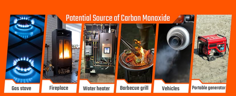 CT-580 Portable Carbon Monoxide Detector, Rechargeable CO Detector with Vibration, Visual & Audible Alarms, 0-1000PPM, TFT Color Display for Home, Camping, Travel, Industrial & Professional Use