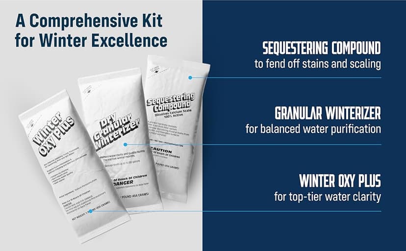Winter Closing Kit - Winterizing for Above Ground & In-Ground Pools up to 12,000 Gallons: Protect Your at The end of Season with Our 3-in-one Maintenance