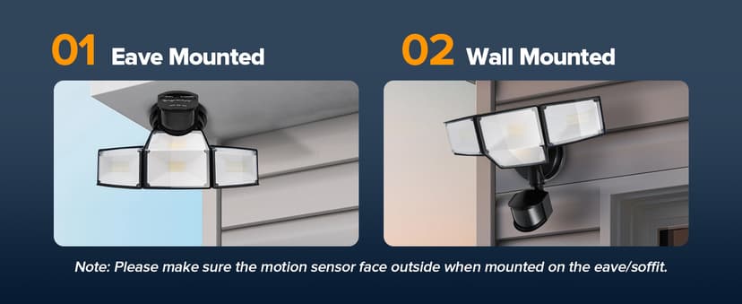 LUTEC 80W 9000LM LED Security Light Motion Sensor Outdoor Lights, 4 Head LED Flood Lights Outdoor 5000K Daylight, IP65 Waterproof, Motion Detected Lights for Outside, House, Garage, Yard (Black)