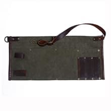Luchuan Waterproof Waxed Canvas Tool Apron With the Adjustable Genuine Leather Belt (Black)