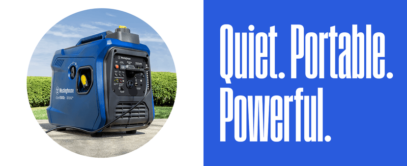 Westinghouse 1500 Peak Watt Super Quiet & Lightweight Portable Inverter Generator, Gas Powered, CO Sensor, Parallel Capable, Long Run Time,Blue