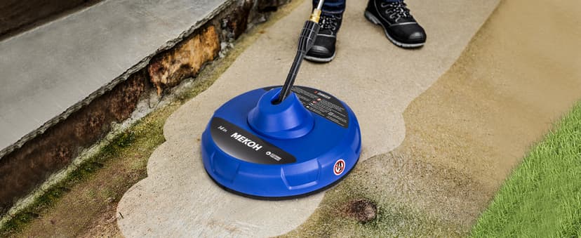 14” Electric Pressure Washer Surface Cleaner Attachment, 2500 PSI Universal Power Washer Accessories for Driveway Sidewalk Deck Patio Concrete Cleaning, 1/4" Quick-Connect, Dual Rotary Nozzles