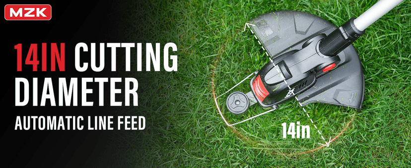 MZK 20V 12'' Cordless String Trimmer, Grass Trimmer&Edger with 4 Replacement Spools, Battery Powered Lightweight Weed Trimmer with Auto Line Feed(Battery and Fast Charger Included)