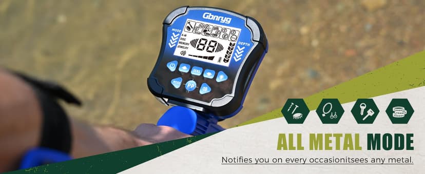 Metal Detector for Adults Waterproof-Professional Higher Accuracy Gold Detector with LCD Display,5 Mode,Advanced DSP Chip 12" Coil Metal Detector