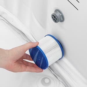 Edostory Hot Tub Inflatable Portable Oval Spa 2 Person Hot Tub with 90 Bubble Jets, Cover, Filter Cartridges, Pump, Black