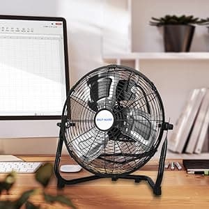 BILT HARD 12" 3-Speed High Velocity Heavy Duty Metal Floor Fan, 1680 CFM, 180-Degree Tilt, Powerful Airflow Fan for Home, Bedroom, Residential Use