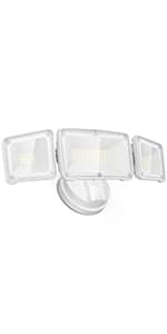 LEPOWER LED Motion Sensor Security Lights Outdoor, 30W 3200LM, 5500K, IP65 Waterproof, 2 Head Motion Detector Flood Light for Garage, Yard, Porch, White (NOT Solar Powered)