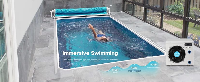 11000BTU Above Ground Pool Heater, Electric Swimming Pool Heat Pumps for Pools up to 2000 gallons, Fits 9/11/15 Foot Pool and Spas, 120V/60Hz, PLC30