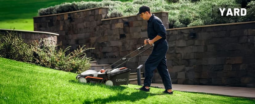 Litheli Cordless Lawn Mower 13 Inch, 20V Electric Lawn Mowers for Garden, Yard and Farm, 5 Heights Adjustment, Light Weight,with 4.0Ah Portable Battery.