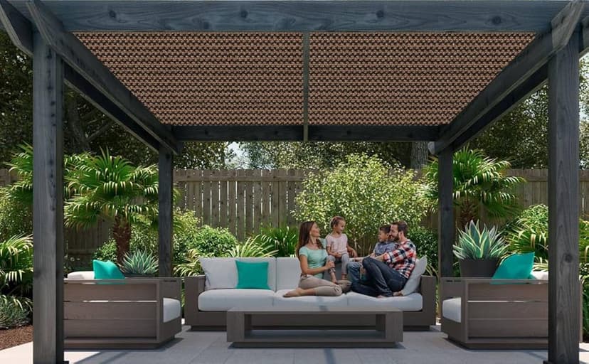 FAIR WIND Shade Cloth 90% Sun Shade Fabric Privacy Screen Shade Cover Patio Canopy with Grommets Shade Net for Garden Outdoor Pergola 6 x 6 FT - Grey