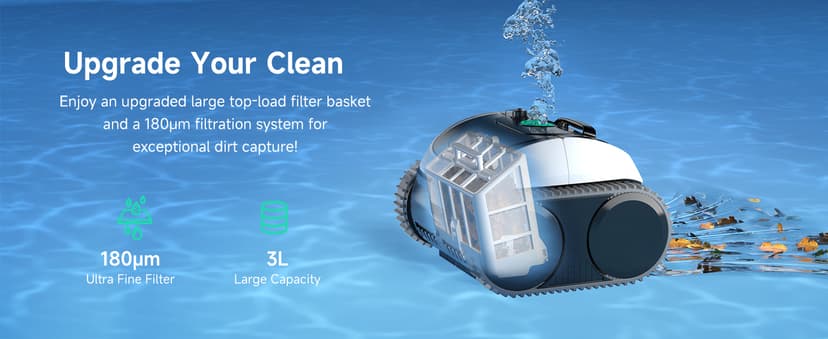 (2025 Upgrade) WYBOT C1 Robotic Pool Vacuum for Inground Pools, 150min Runtime Cordless Pool Cleaner, 4-in-1 Wall & Waterline Cleaning Up to 1,614Sq.ft, Smart Navigation, App Support