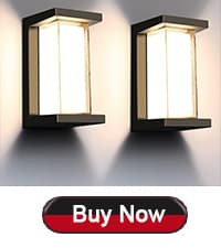 LEDMO Outdoor Wall Light 1800Lm Modern Outdoor Porch Light 3000K Bright Lighting Black Exterior Lighting Fixture Waterproof Christmas Fixture for House,Patio,Garage,Backyard,Hallway(2 Pack