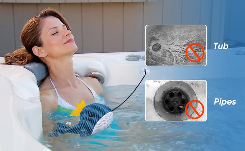 Hot Tub Scum Absorber Whale - 2 Pack Oil Absorbing Hot Tub Floating Sponge Cleaner Absorber, Keeps Water Clear, Reusable Pool Scum Absorber Hot Tub Spa Accessories