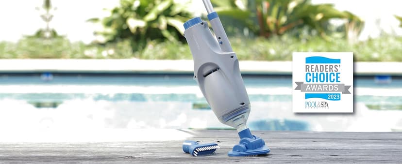 KOKIDO (2025 Upgrade) Rechargeable Handheld Pool Vacuum with Dual Brush Heads and Aluminum Pole, 60 mins Cordless Spot Cleaning Suction, Above Ground Pool, Hot Tub, Spa and Pools to 20ft, XTROVAC 110