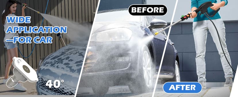 Electric Pressure Washer, 4200PSI 2.8GPM, Foam Cannon, 4 Nozzle Tips, 20 FT Hose, 35FT Power Cord, Strong Power Washer with Anti-Tipping Technology for Cars, Garden, Fences, Patios, Driveways