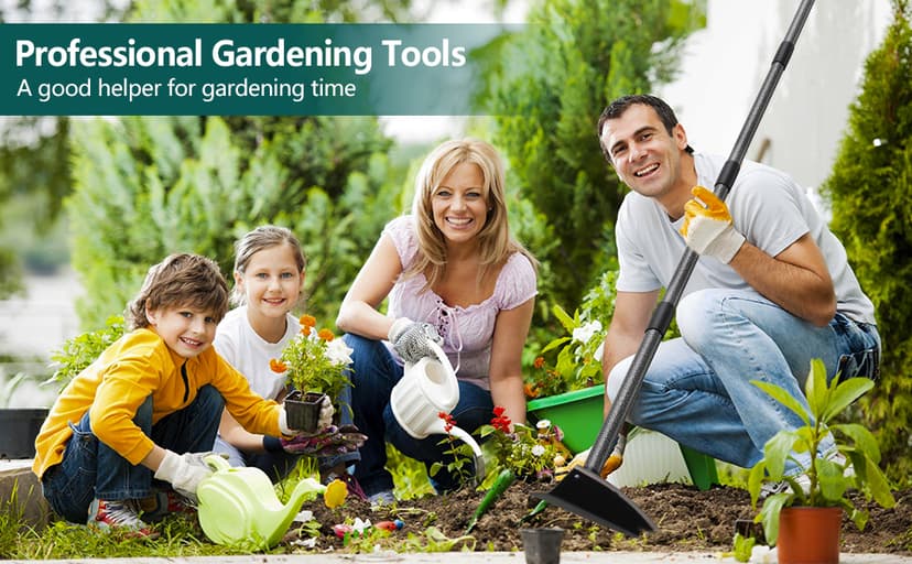 Hoe Garden Tool, Triangle Hoe Gardening Weeding Tool, 60" Long Handle Heavy Duty Manual Weeder Gardening Hand Tools for Weeding, Digging, Loosening Soil