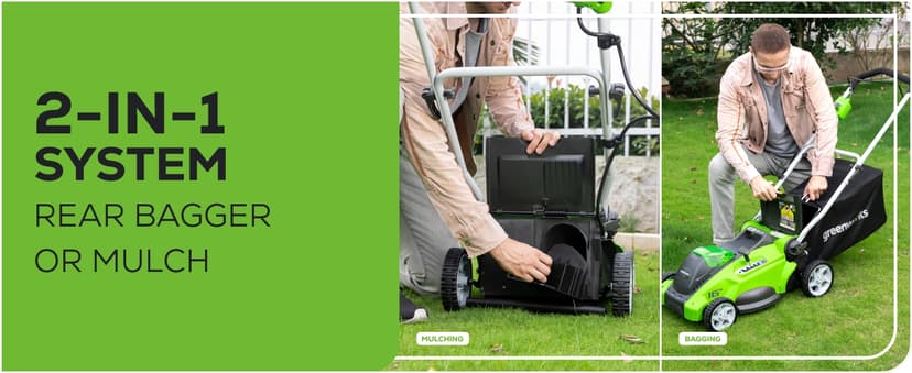 Greenworks 40V 16" Cordless (Push) Lawn Mower (75+ Compatible Tools), 4.0Ah Battery and Charger Included