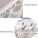 Hammock Brazilian Double Hammocks Soft Comfortable Fabric Cotton Canvas Hanging Portable Two Person Hammock Boho Fringe Large for Adults Backyard Travel