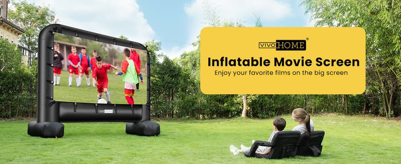 VIVOHOME 14 FT Inflatable Projector Screen for Outside, Blow Up Movie Screen Outdoor Use, Mega Large TV Screen with Carry Bag for Backyard, Tube Leg Support