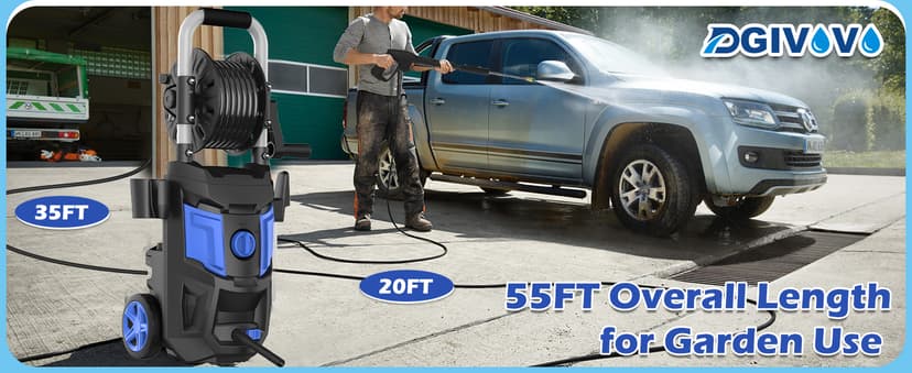 Electric Pressure Washer,4800PSI Max 3.0 GPM 20FT Hose,35FT Power Cord 4 Different Tips Foam Cannon Power Washer