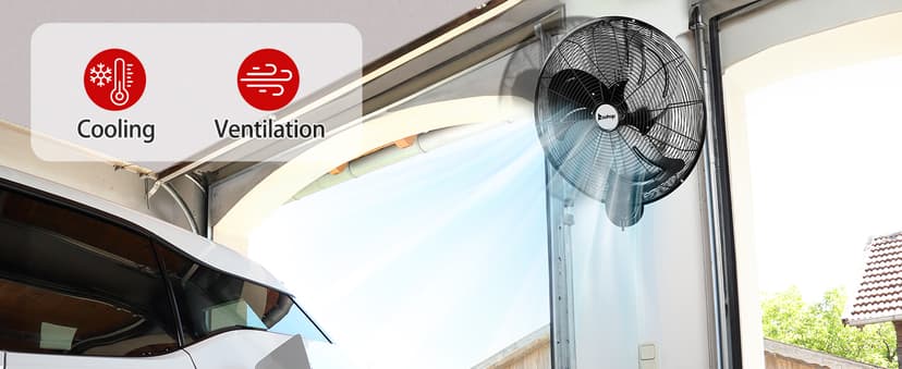 Winado 18 inch Wall Mount Oscillating Fan, High Velocity 3-speed Max 4592 CFM Industrial Wall Fan w/Aluminum Blades for Indoor, Commercial, Residential, Warehouse, Garage