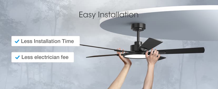 addlon Ceiling Fans with Lights, 52 inch Black Ceiling fan with Light and Remote Control, Reversible, 3CCT, Dimmable, Noiseless, Ceiling Fan for Bedroom, Farmhouse, living room, Indoor/Outdoor Use