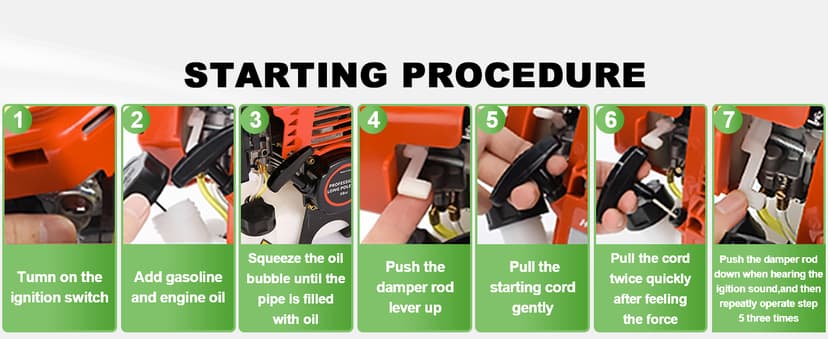 58CC Weed Wacker Gas Powered 2-Cycle 4 in 1 Gas Weed Eater 18.5" Cutting Path Gas Brush Cutter with 4 Detachable Heads Straight Shaft String Trimmer Grass Cutter Machine for Weeds and Grass, Orange