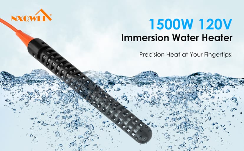 3000W 240V Titanium Water Heater Assembly for Bathtub Pool Water Tank, Submersible Hot Tub Heater, Portable Electric Heater, NEMA 6-15P Plug, Immersion Bathtub and Swimming Pool Water Heater