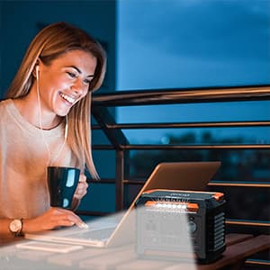 PROGENY 300W Portable Power Station, 299Wh/80818mAh Solar Generator, Regulated DC Output Backup Battery with Pass-Through Charging AC Outlet, Pure Sine Wave, LED Light Power Station for CPAP Camping