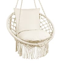 Outerman Hammock Chair, Hanging Chair with 3 Cushions and Foot Rest Support, Sturdy Metal Spreader Bar Max 500Lbs, Swing Chair for Bedroom, Indoor & Outdoor, Patio, Porch or Tree(Black)…