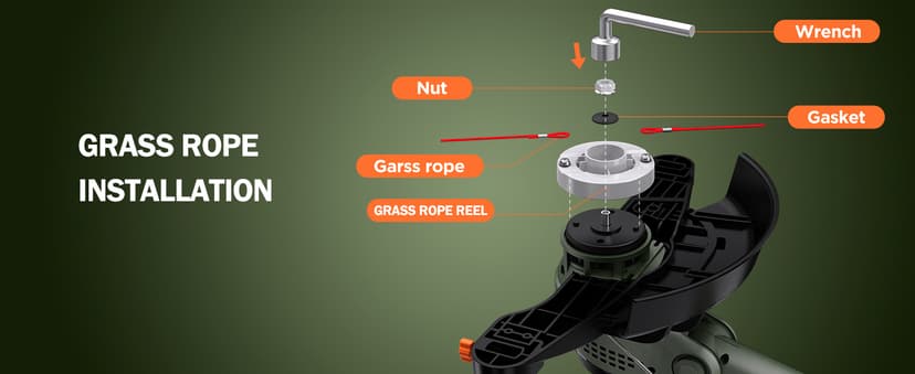 12-Inch Cordless String Trimmer & Edger, (2 x 21V 4.0Ah Electric Brush Cutter Battery Powered), with Auxiliary Bracket, Side Ball, 90° Rotary Head, Telescopic Handle, 3 Cutting Methods(WEG21T)