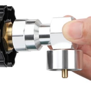 KOMAN Propane Heater for Tent, Camping & Patio - Portable Outdoor Heater with 1lb Propane Tank & 20-40lb POL Adapter, Safety Shut-off Valve & Tip-over Switch