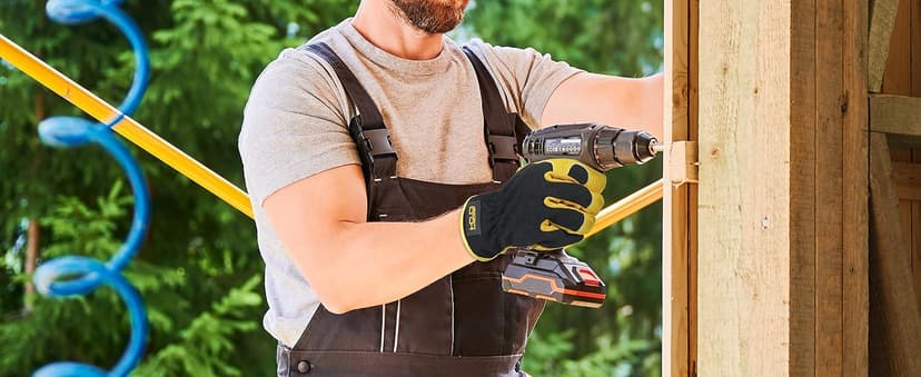 HANDLANDY Men Leather Gardening Gloves, Utility Work Gloves for Mechanics, Construction, Driver, Dexterity Breathable Design