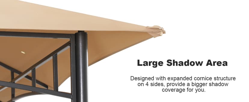 ABCCANOPY Gazebos for Patios 10x10 - Outdoor Steel Frame Gazebo with Mosquito Netting for Lawn Backyard Garden Deck (Khaki)