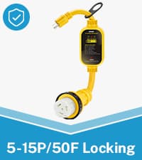 Kohree 30 Amp to 110V RV Adapter with Surge Protection, 8000 Joules 15 Amp to 30 Amp RV Power Adapter 21'' with Twist Lock, Circuit Analyzer w/LED Indicators, for Camper Travel Trailer