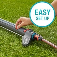 Gardena (18714) Up to 3800 sq ft - AquaZoom Adjustable Oscillating Yard Sprinkler, for Watering Large Area Lawn and Garden. Aquazoom Outdoor oscillating Sprinkler has Wide Heavy Duty Base.