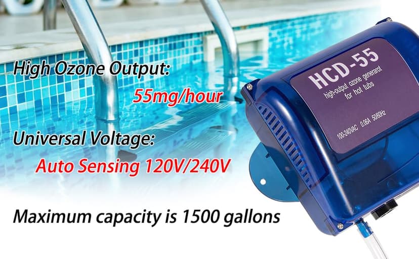HCD-55 Spa Ozonator Kit,General Purpose High Output Ozone Generator (120V / 240V),Suitable for Hot Tubs & Swim Spas