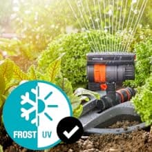 Gardena (84-BZMX) Up to 2300 Sq Ft, ZoomMaxx Adjustable Oscillating Sprinkler on Weighted Base for Watering of Lawn, Yard and Garden. Includes Gardena Quick Connector System to Connect to Hose.